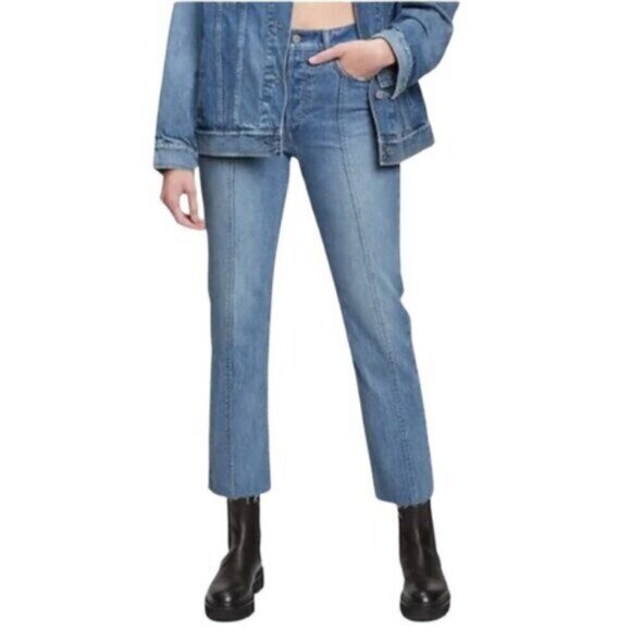 NWOT GAP High Rise Cheeky Straight Jeans with Washwell Cropped Front Seam 10T - Picture 1 of 12